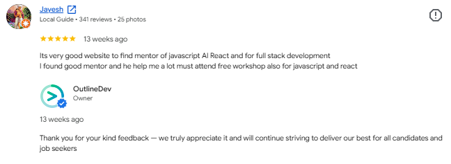 5-Star Review from Jayesh (Local Guide)