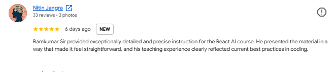5-Star Review from Nitin Jangra
